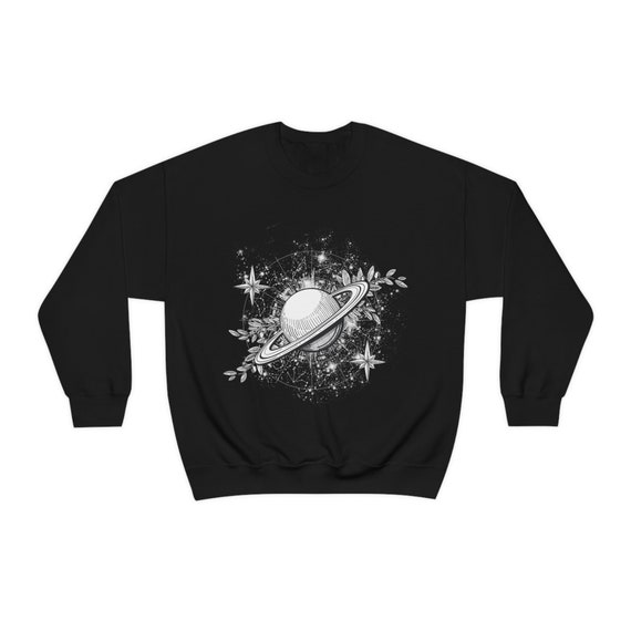 Black and White Weirdcore Celestial Oversized Sweatshirt