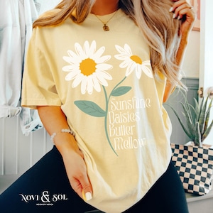 Sunshine Daisies Butter Mellow Weasley Tshirt, COMFORT COLORS Floral Spring Clothing Shirt for Book Lovers, Wizard World Potter Fan Gift
