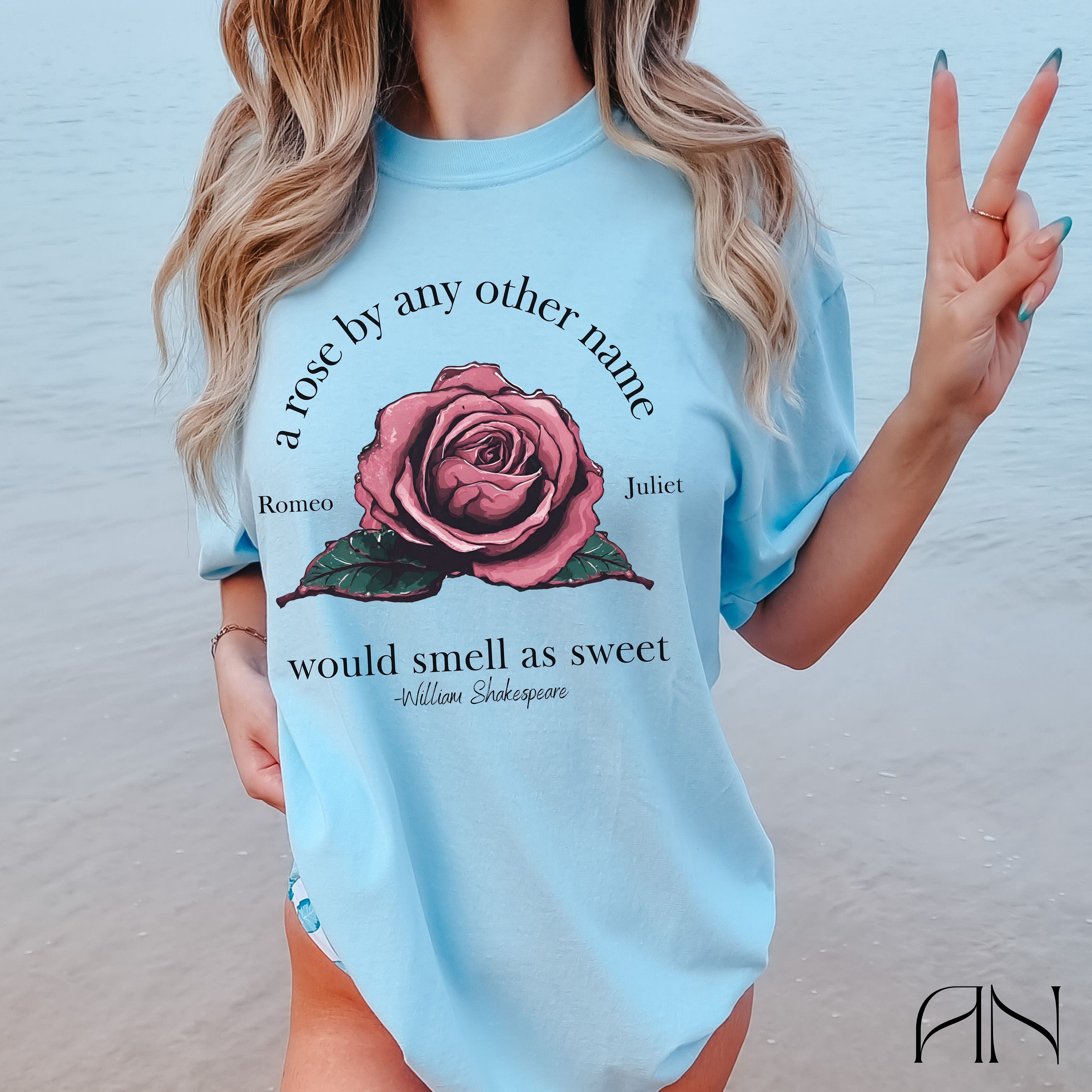 Shakespeare Romeo and Juliet Rose Quote Tee Shirt, Bookish Poetry