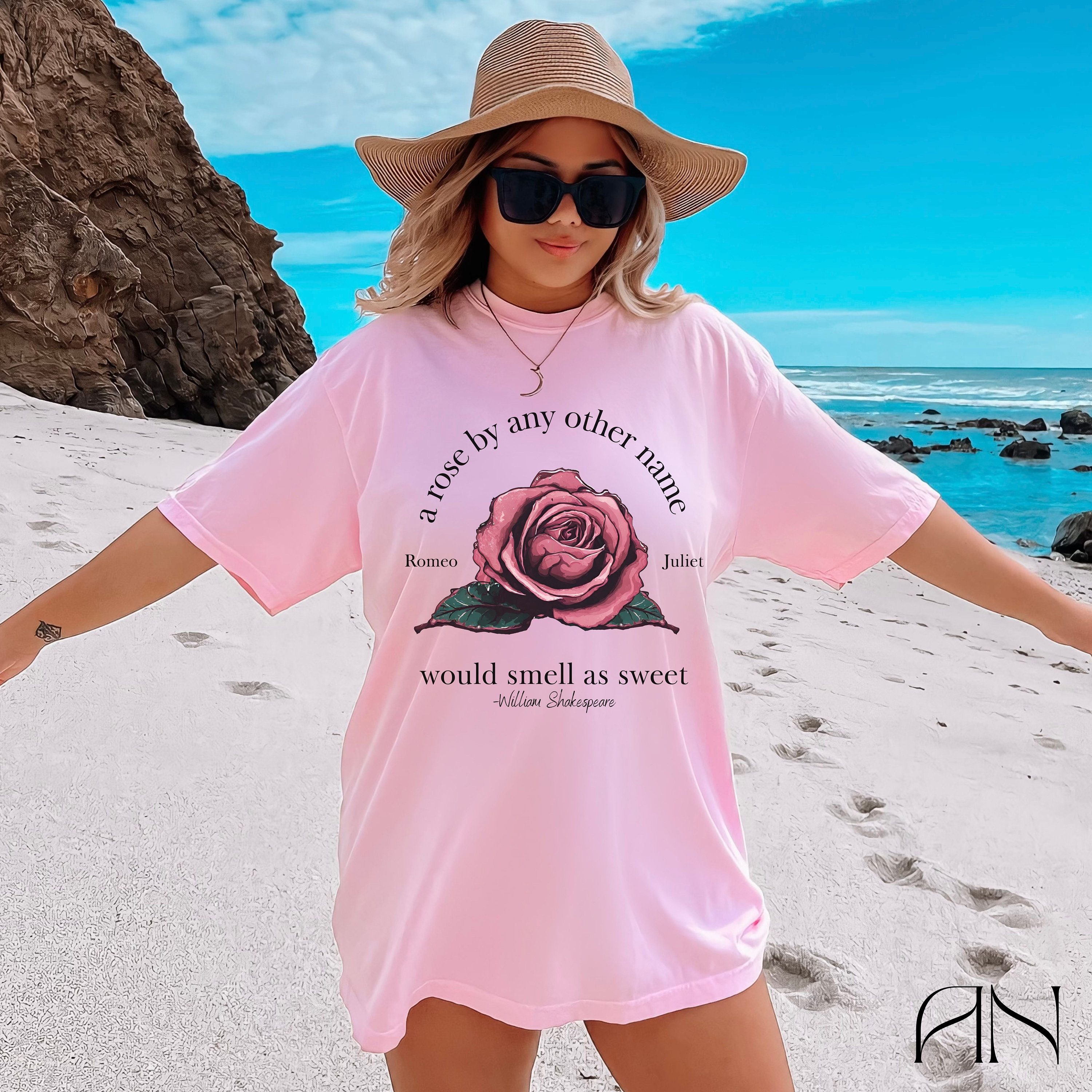 Shakespeare Romeo and Juliet Rose Quote Tee Shirt, Bookish Poetry