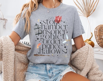 Camiseta del Mundo Mágico de Harry Potter, regalo para fans de Harry Potter, camiseta de primavera con estampado de libros, regalo para fans de Harry Potter para un viaje a Universal Studios.