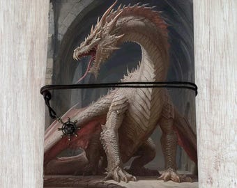 Dragon Leather Notebook A5 Refillable – Genuine Leather Journal – Fantasy Writing Diary – Gift for Writers