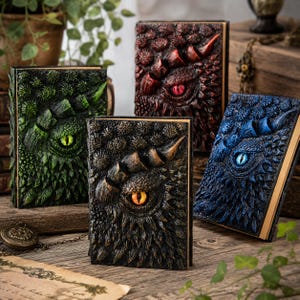 Dragon Eye Journal, 3D Resin Fantasy Notebook, Gothic Grimoire Diary, Dragon Scale Cover, DnD RPG Journal, Dragon Lover Gift