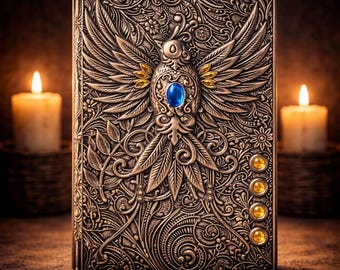 Grimoire Journal A5, Gothic Notebook, Vegan Leather Embossed Notebook, Dark Academia Journal, DND Notebook, Occult Writing Journal