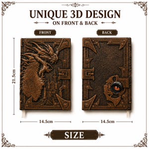 Dragon grimoire notebook, embossed dragon journal, fantasy notebook, dark academia journal, vegan leather notebook, DND journal, RPG notebook, gothic grimoire, medieval fantasy diary, dragon writing journal, mythical notebook, vintage fantasy journal, collectible fantasy notebook, magical writing diary, antique style notebook, fantasy worldbuilding journal, dragon aesthetic, enchanted notebook, roleplay notebook, writer gift, fantasy gift, gothic notebook, creative writing journal