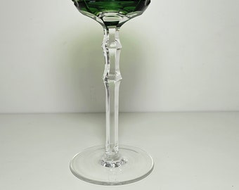 1 groen kristal wijnglas