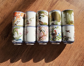 Vintage 1981 Franklin Mint Collection of 12 Japanese Tea