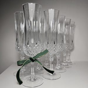 Set of 12 crystal champagne glasses D&#39;Arques Longchamp, 24% crystal