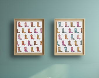 Western Home Decor Cowboy Boots Digital Download Wall Art, 4:5 ratio, up to 8x10 at 300 DPI