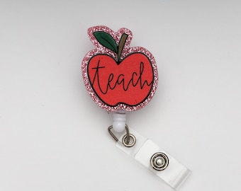 Teacher Badge Reel, Teacher Accessories, Custom Badge Reel, Retractable Badge Reel, Work Badge, Work ID, Personalized Badge