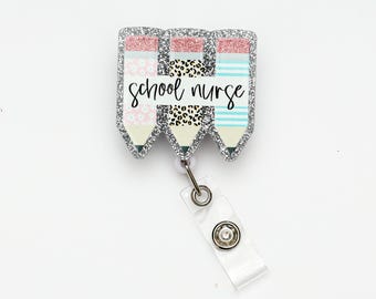 School Nurse Badge Reel, Nurae Badge Reel, Custom Badge Reel, Retractable Badge Reel, Work Badge, Work ID, Personalized Badge