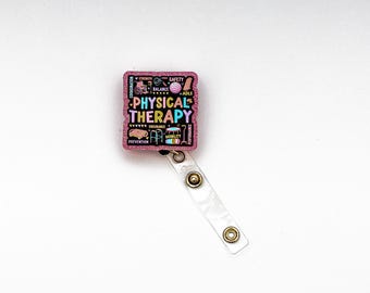 Physical Therapy Badge Reel, PT Bage Reel, PT, Custom Badge Reel, Retractable Badge Reel, Work Badge, Work ID, Personalized Badge