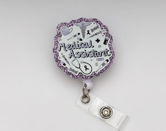 Medical Assistant Badge Reel, MA Badge Reel, Custom Badge Reel, Retractable Badge Reel, Work Badge, Work ID, Personalized Badge