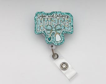 Labor & Delivery Nurse Badge Reel, Baby Nurse, Custom Badge Reel, Retractable Badge Reel, Work Badge, Work ID, Personalized Badge