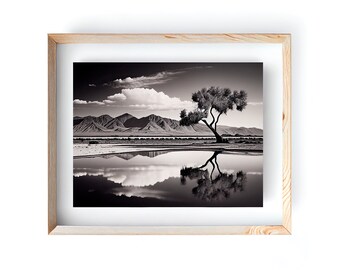 Impression d'arbre noir et blanc | Paysage Printable Art, Téléchargement numérique