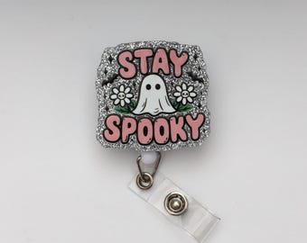 Porta credencial de fantasma, porta credencial de Halloween, porta credencial personalizado, porta credencial retráctil, credencial de trabajo, identificación de trabajo, credencial personalizada