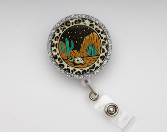 Cactus Badge Reel, Desert Badge Reel, Custom Badge Reel, Retractable Badge Reel, Work Badge, Work ID, Personalized Badge
