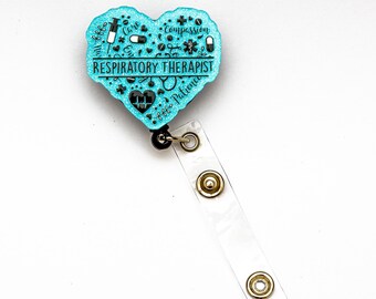 Respiratory Therapist Badge Reel, RT, Custom Badge Reel, Retractable Badge Reel, Work Badge, Work ID, Personalized Badge