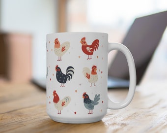 Chicken Mugs, Coffee Mug, Chicken Mug, Cute Mug For Playful Farmer, Chicken Coop Mug, Farm Girl Mug, Gift For Her, Gift For Him, Tea Mug