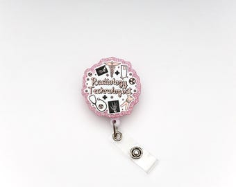 Carrete de credencial de técnico en radiología, credencial de técnico en radiología, carrete de credencial personalizado, carrete de credencial retráctil, credencial de trabajo, identificación de trabajo, credencial personalizada