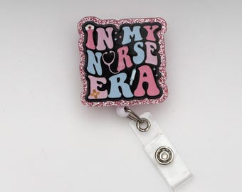 Nurse Theme Badge Reel, ICU Nurse, Nurse Badge Holder, Custom Badge Reel, Retractable Badge Reel, Work Badge, Work ID, Personalized Badge