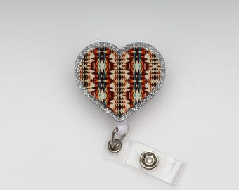 Porta credencial de corazón, porta credencial Aztec Heart, credencial, porta credencial personalizado, porta credencial retráctil, credencial de trabajo, identificación de trabajo, credencial personalizada