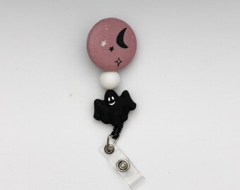 Ghost Badge Reel, Halloween Badge Reel, Custom Badge Reel, Retractable Badge Reel, Work Badge, Work ID, Personalized Badge