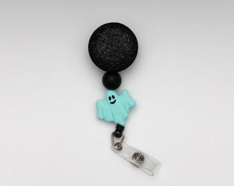 Ghost Badge Reel, Halloween Badge Reel, Custom Badge Reel, Retractable Badge Reel, Work Badge, Work ID, Personalized Badge