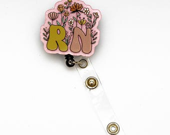 RN Nurse Badge Reel, Registered Nurse, RN Badge Reel, Custom Badge Reel, Retractable Badge Reel, Work Badge, Work ID, Personalized Badge