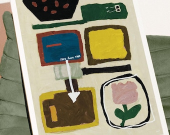 Abstracte koffiekunstprint, zachte herinnering afdrukbare muurkunst digitale download