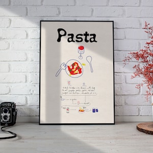 Retro Wandkunst, Pasta Kunstdruck, Retro Food Druck, trendige Wandkunst, Karo Druck, Schlafzimmer Dekor, ästhetische Wandkunst, Digitaldruck, Bundle