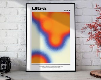 Nostalgie Ultra Art Print, levendige poster abstracte kleuren Instant afdrukbare muurkunst digitale download