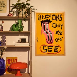 Retro Pop Art Print, Trendy Dorm Decor  Playful Typography Printable Wall Art Digital Download