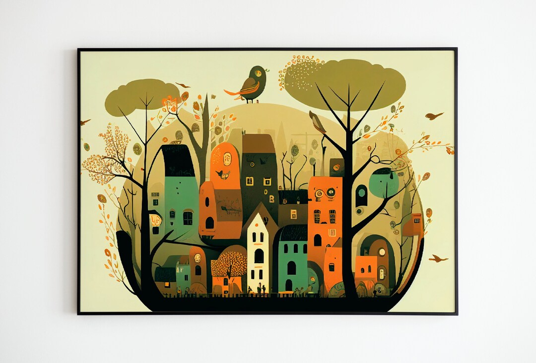 Enchanting City Spring Digital Art Wall Art Wall Decor Nursery Decor