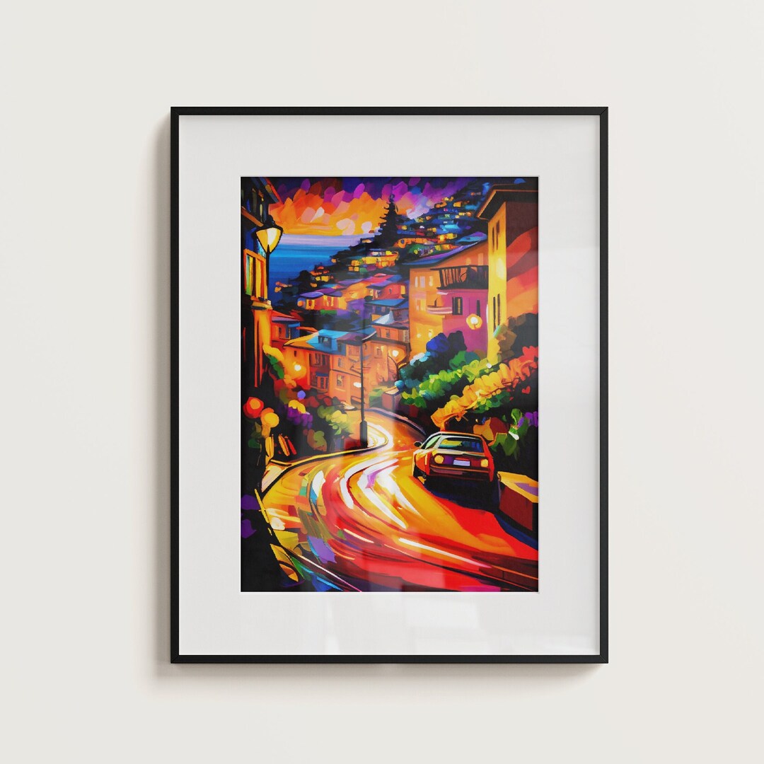 Modern Colorful Lombard Street San Francisco Colorful Oil Paint Wall