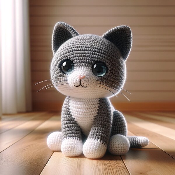 Intermediate Mini Cat Amigurumi Crochet Pattern PDF - DIY Handmade Stuffed Cat Toy - Easy-to-Follow Crochet Tutorial, 4 Inches