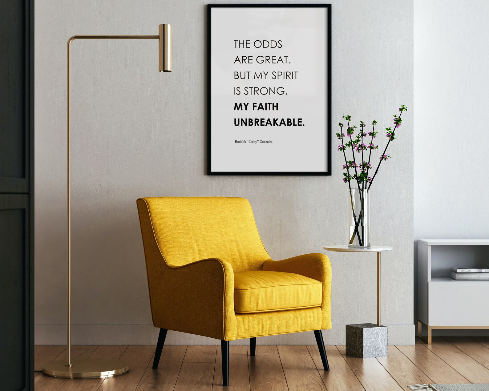 Rodolfo corky Gonzales Quote Poster, Digital Wall Art, Odds Are Great