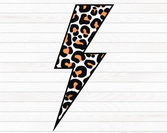 Lightning Bolt Svg File Leopard Pattern Svg,Png,Eps,Pdf,Ai