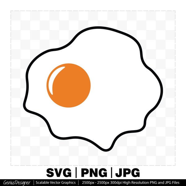 Fried Egg Svg, Fried Egg Png, Fried Egg Printable, Fried Egg Vector Cut Files, Silhouette Svg Png Jpg