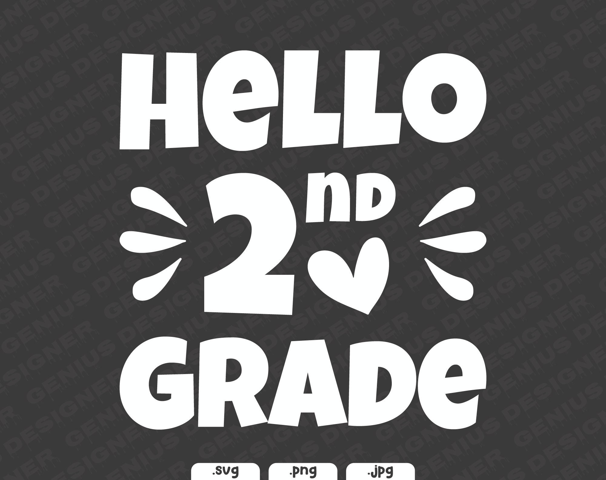 Hello 2nd Grade SVG Hello Second Grade First Day of School - Etsy