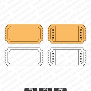 Ticket SVG | Ticket Vorlage zwar | Benutzerdefiniertes Karten-Border-Bundle | Kino Karte | Kinokarte | Eintrittskarte Clipart | Schnitt-Datei für Cricut