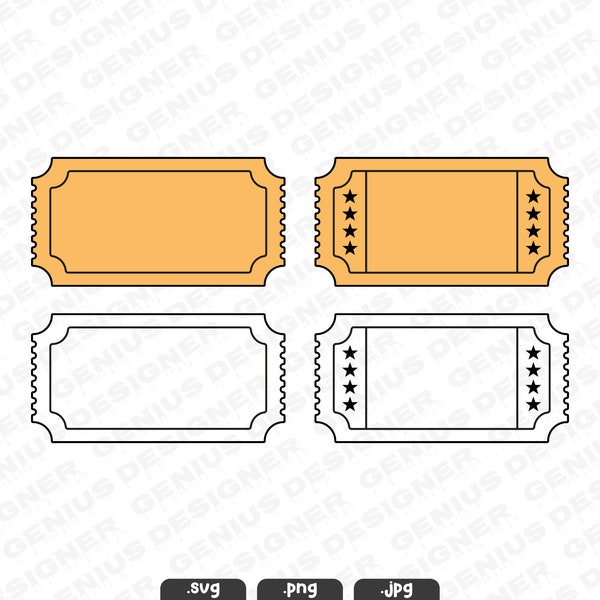 Ticket SVG | Ticket Template Svg | Custom Ticket Border Bundle | Movie Ticket Svg | Cinema Ticket Svg | Ticket Clipart | Cut File for Cricut