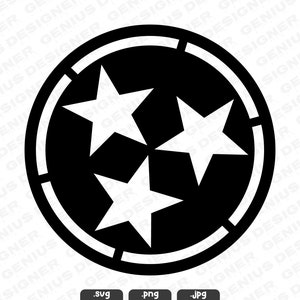 Tennessee Tri-Star SVG | One Layer Metal Cnc Cutting Tennessee Star SVG, Tennessee Tristar | Transparent PNG | Cut File Cricut & Silhouette