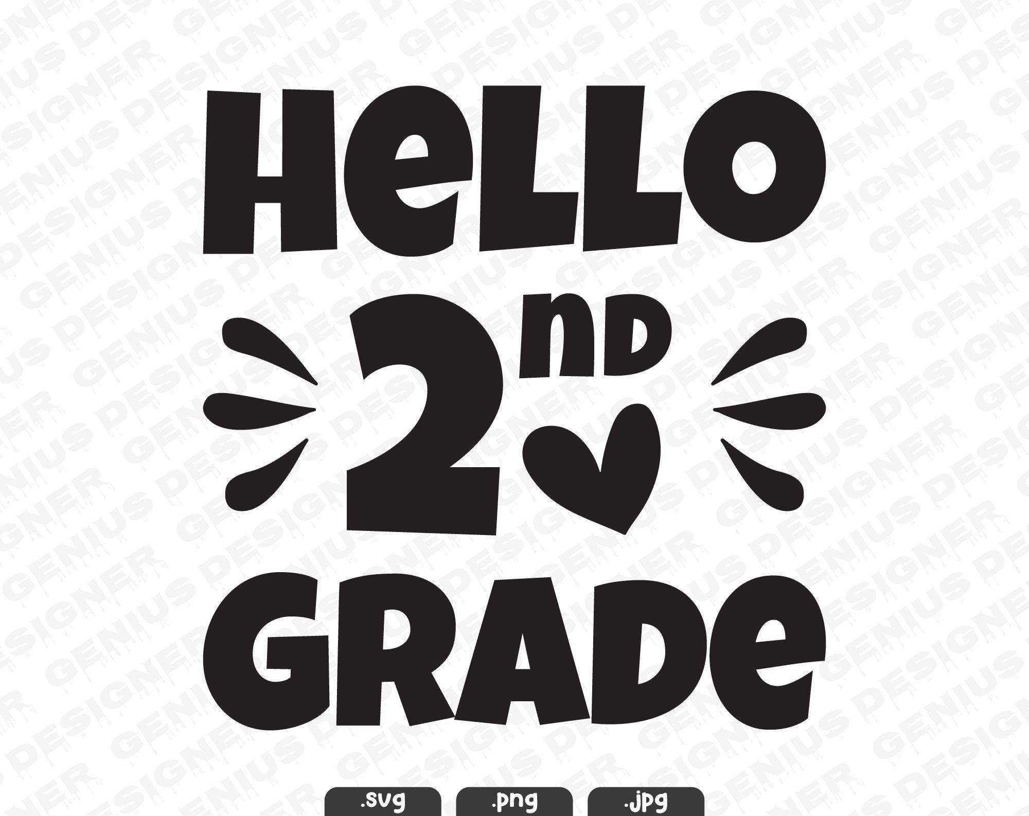Hello 2nd Grade SVG Hello Second Grade First Day of School - Etsy