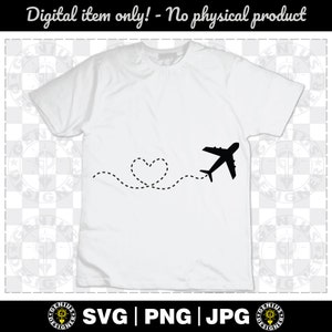 Airplane Heart Plane Route Svg, Dotted Line Plane Route Svg, Airplane Svg, Travel Svg, Flying Airplane, Airplane Heart Svg Png Jpg