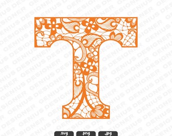 Tennessee Power T SVG PNG JPG | Lace Floral Power T, Football, Basketball, Sports, Sublimation,Hats,Bags, Digital Instant Download, Cricut