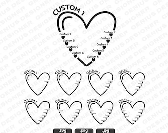 Personalisierte Herz-Enkelkind-Name SVG | Benutzerdefiniertes Familiendesign (Digitaler Download)