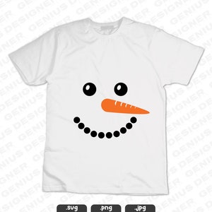 Cute Snowman Face Svg Png, Snowman svg, Christmas Snow Man Digital Cut File TShirt Cricut & Silhouette
