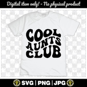 Cool Aunts Club Svg : T シャツ デザイン Svg Png Jpg 波状グルーヴィーなレトロ フォント テキスト デジタル ファイル ダウンロード