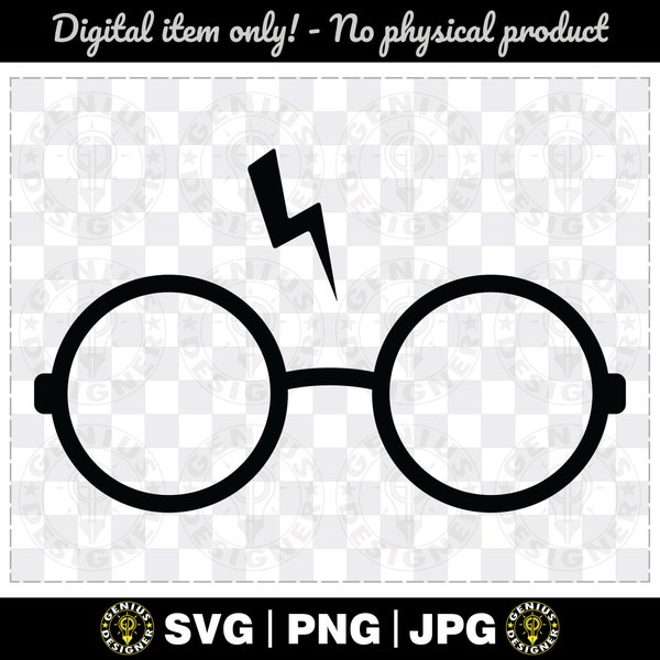 Hp Glasses | Wizard Glasses Cut File Svg Png Jpg | Cricut & Silhouette
